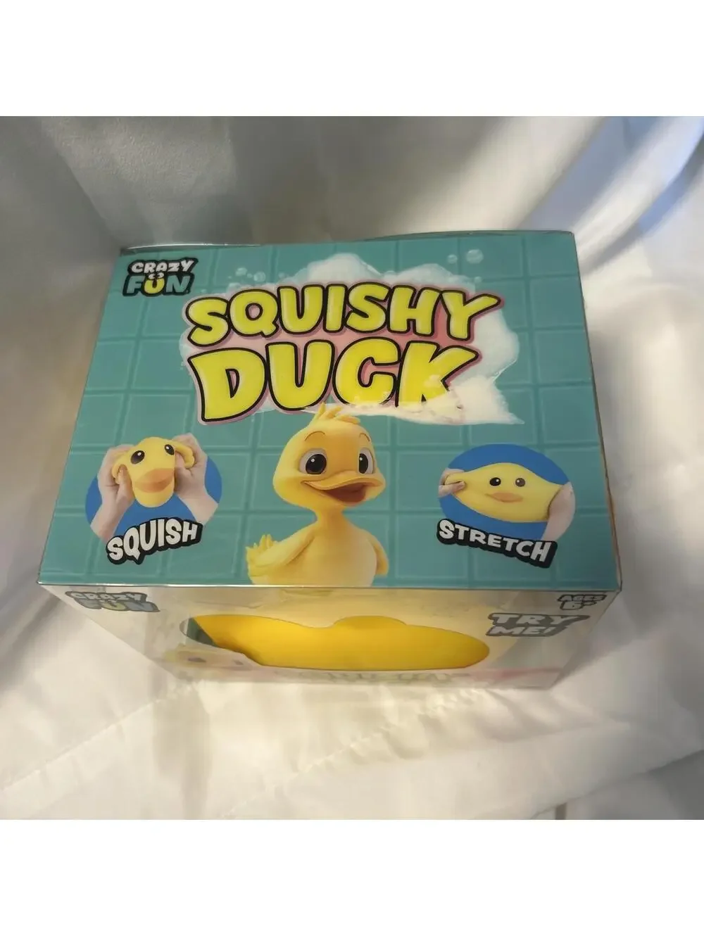 Crazy Fun Squishy Duck Tactile Squeeze Toy Yellow Orange Black Ages 4-11 Years